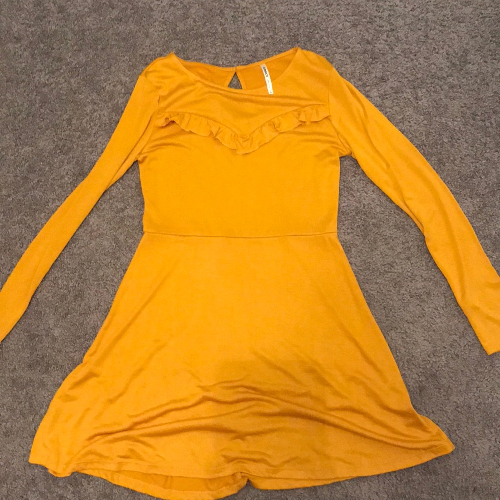 Mustard Yellow Fit & Flare Dress